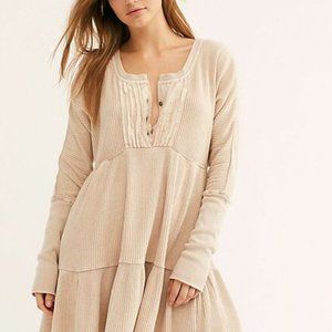 FREE PEOPLE ONE JOLENE MINI DRESS  Sand Size M ~ NEW WITH TAG